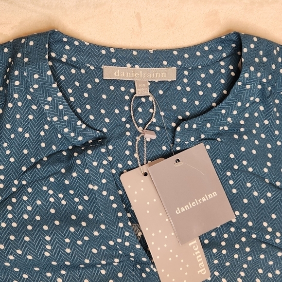 Daniel Rainn Split V-Neck Top Size PXS Teal - Picture 3 of 11